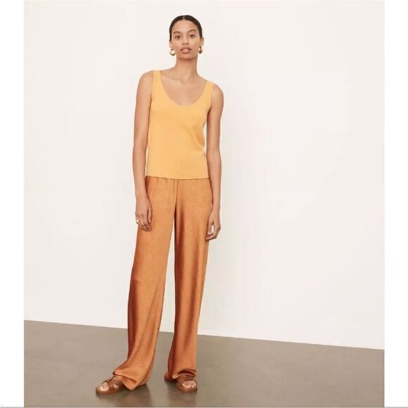 Revolve Vince Cashmere Knit Scoop Neck Tank Camisole Orange Yellow Size Medium - Picture 3 of 10